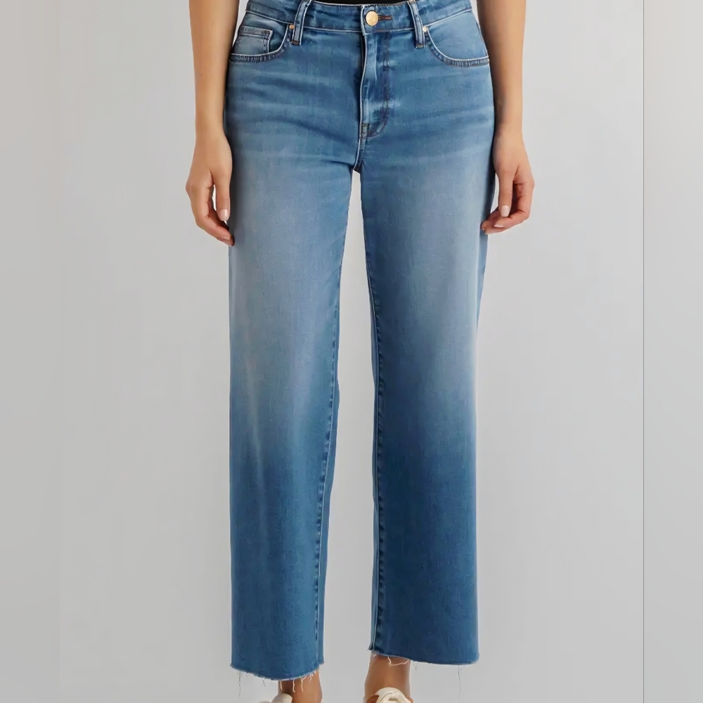 KanCan Denim Wide Leg Raw‎ Hem Jeans Sz 3/4